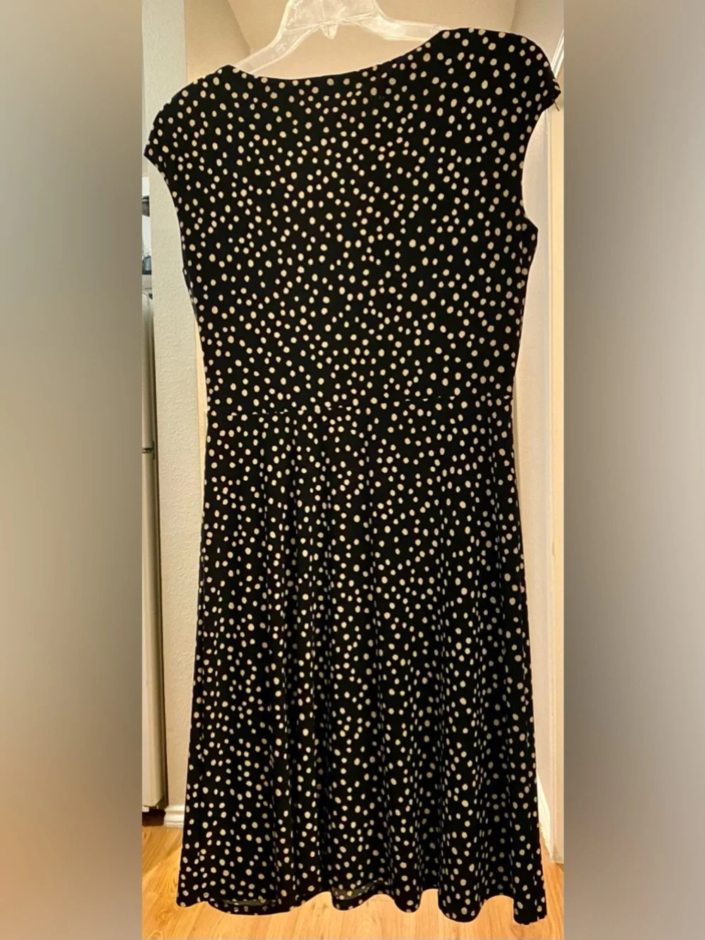 Lauren Ralph Lauren Black and White Polka Dot Midi Dress - Size 14 - EUC! - Picture 4 of 5